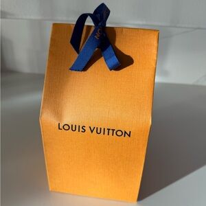 Louis Vuitton Orange Gift Bag with Blue Ribbon